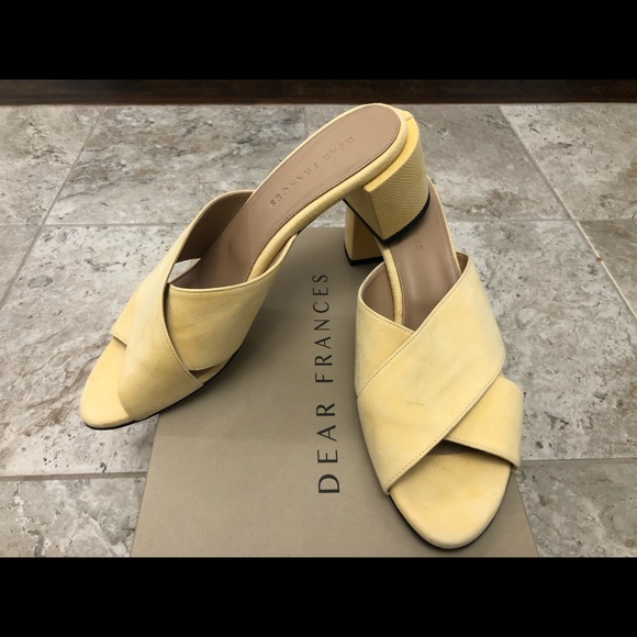 Dear Frances leather cross mules, butter - Picture 3 of 10